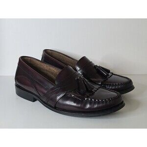 Bass Weejuns Mens 8.5 Clive Tassel Loafer Slip On Dress Shoe Burgundy Brazil